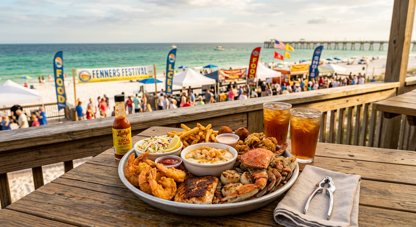 Festival-goer smiling with a PNJazzFest program